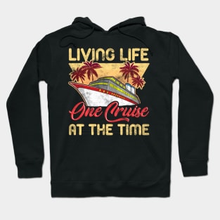 Cute & Funny Living Life One Cruise At A Time Avid Cruiser Hoodie